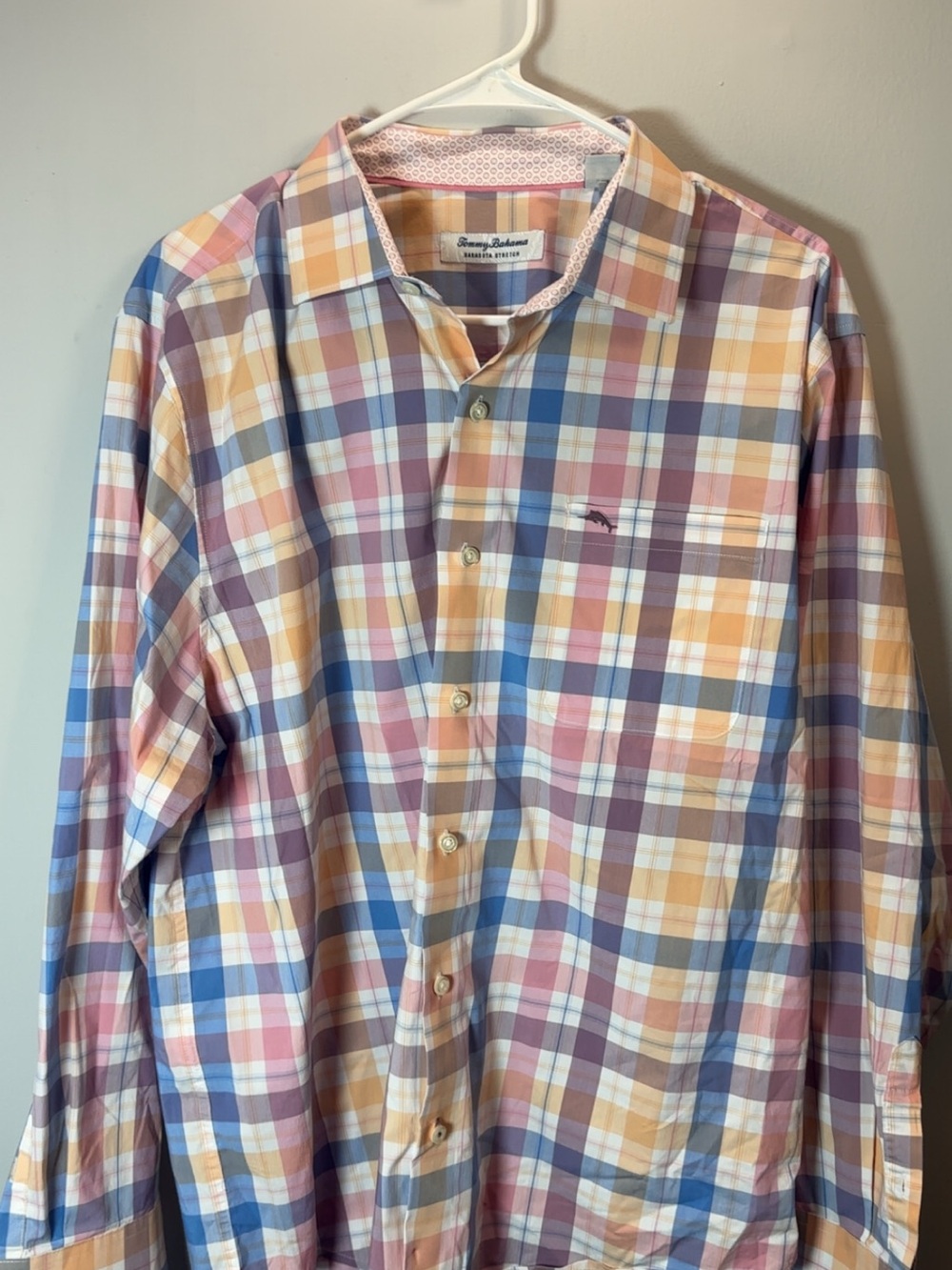 Tommy Bahama Size Large Men's Pastel Plaid Button-Down Shirt - Multi